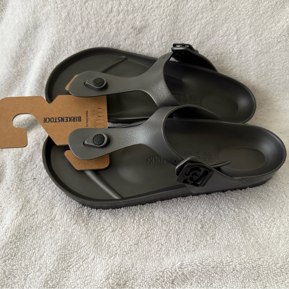 Birkenstock Black Slide Sandals with Buckle